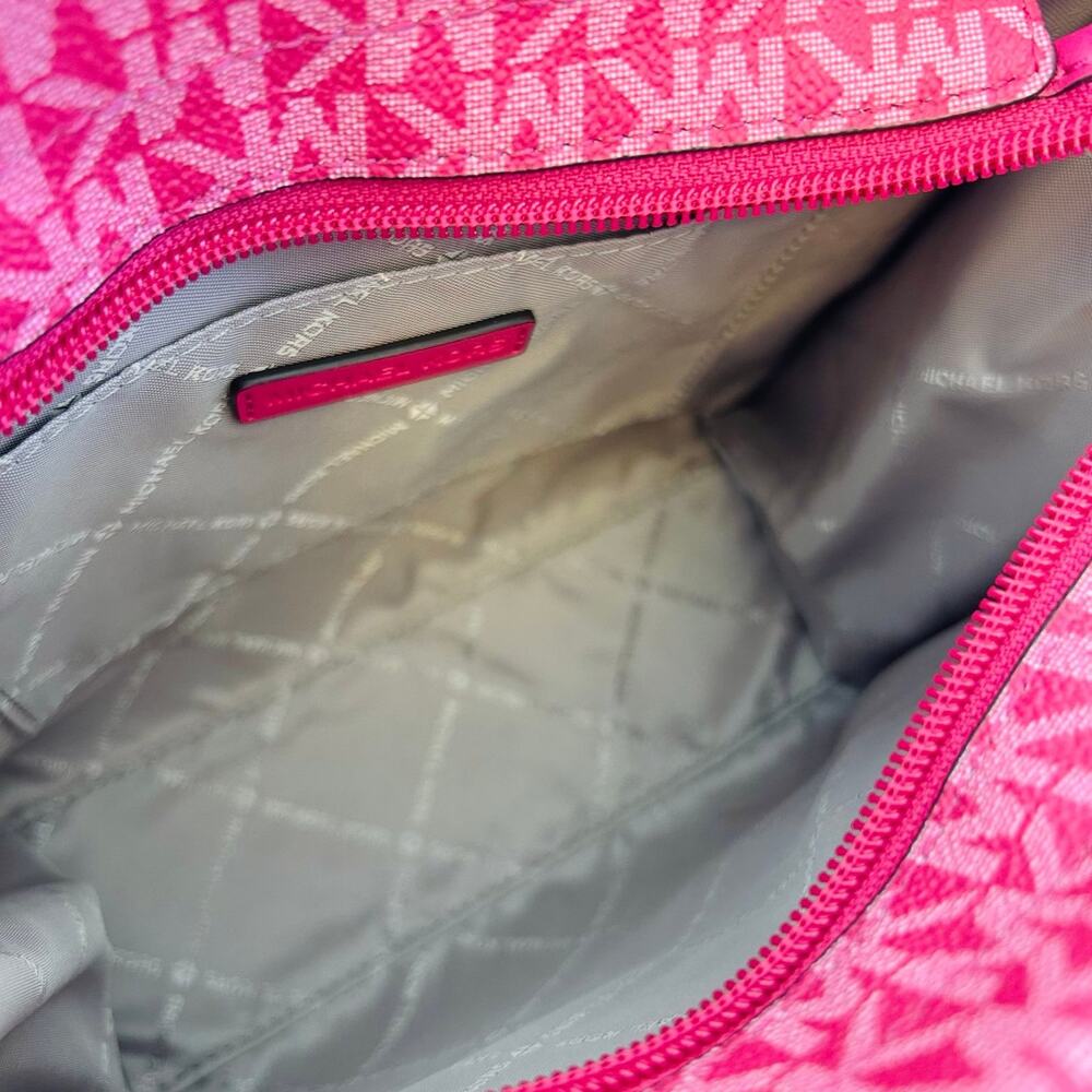 Michael Kors Hot Pink Gradient Signature Crossbody Tote - Picture 9 of 11